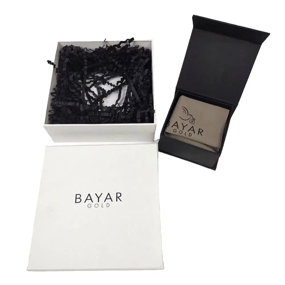 Empty Jewelry Gift Boxes Authentic Nested Boxes BAYAR Gold Inner Outer Set 6x6x2